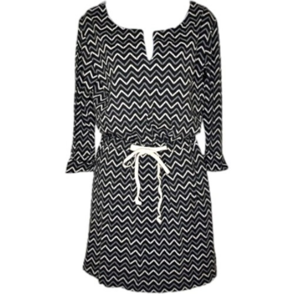 The North Face Never Stop Wearing Cotton Blend Tie Waist Dress - Black/Gray - M